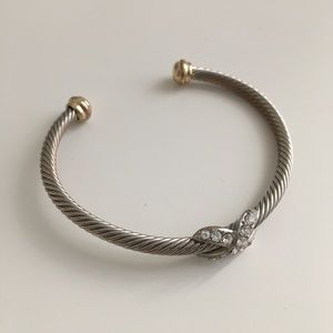 Two Tone Cord Bracelet with Infinity Sign